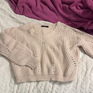 moon & madison Beige V-Neck Sweater